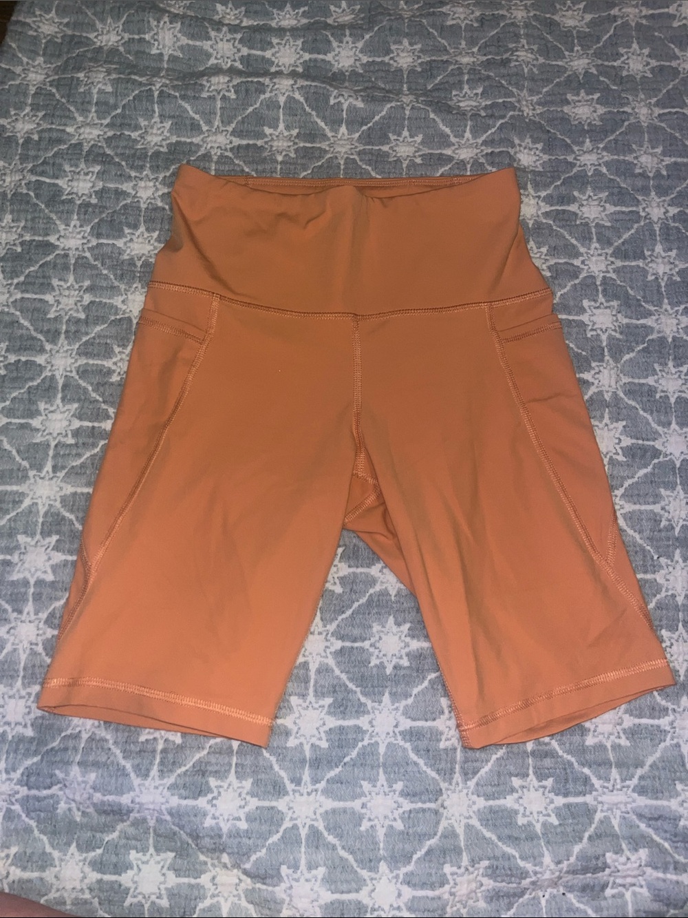 Fiesta Women's High-Rise Rust Orange Bike Shorts